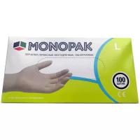 Monopak Медицинские перчатки одноразовые латексные Monopak неопудренные белые, размер M, 100 шт (50 пар)