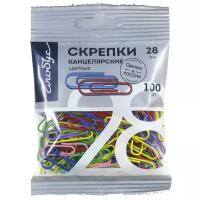 Globus Скрепки (С28-100ППл) 28 мм (100 шт.) разноцветный 100 шт