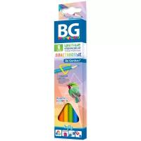 Карандаши цветные BG "Infly" 6 цветов, трехгран., пластиковые, 2.7мм, европодвес