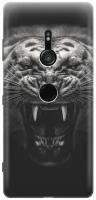 Силиконовый чехол на Sony Xperia XZ3, Сони Иксперия Икс Зет 3 с принтом "Оскал тигра"