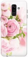 GOSSO Ультратонкий силиконовый чехол-накладка для Samsung Galaxy J8 (2018) с принтом "Розовые розы"