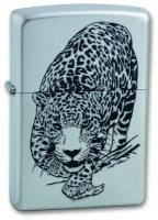 Оригинальная бензиновая зажигалка ZIPPO 205 LEOPARD с покрытием Satin Chrome - Леопард