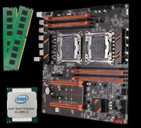 Двухпроцессорная материнская плата в комплекте с Atermiter X99 Dual + Intel Xeon E5 2698 V3 ( 32 ядра / 64 потока ) + 32 Гб (2*16 Гб) DDR4 REG ECC 2400 МГц