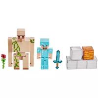 Фигурки Mattel Minecraft Стив и Железный Голем GTP30