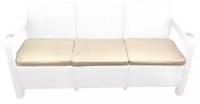 Трехместный диван TWEET Sofa 3 Seat Белый плетеный под искуственный ротанг