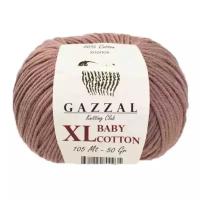Пряжа Gazzal Baby Cotton XL (50% хлопок, 50% акрил) 50 г 105 м, 3434 кофе, 1 моток