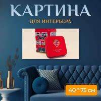 Картина на холсте "Коробка, чай, коробка для чая" на подрамнике 75х40 см. для интерьера