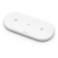 USAMS US-CD120 Dual Coil Wireless Charger for Mobile Phones &Earbuds white