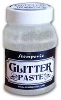 Паста с блестками Glitter Paste банка с крышкой 5,5 х 7,5 см серебро * 100 мл STAMPERIA K3P45S