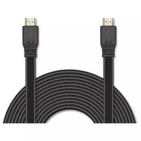 Цифровой кабель HDMI-HDMI c плоским поперечным сечением провода JA-HD10 10 м (версия 2.0 с поддержкой 3D, Ultra HD 4К/Ethernet, 19 pin, 28 AWG, CCS, коннекторы HDMI с покрытием 24-каратным золотом)