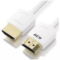 HDMI кабель 20см GCR Ultra HD 4K 60Hz 3D белый 24K GOLD