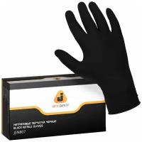 Нитриловые перчатки черные Jeta Safety JSN8 Black Nitrile Gloves 100 шт Размер L JSN809/L