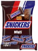 Snickers Minis с карамелью, арахисом и нугой, пакет, 180 г, флоу-пак