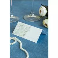 Свадебная карточка для рассадки гостей за столом на банкете, из картона белого цвета с кружевным узором на обложке, 10 штук