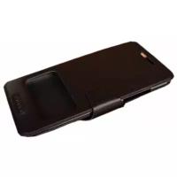 Чехол-книжка MyPads для HTC Desire 700 Dual Sim 5.0 черный кожаный с окошком для входящих вызовов