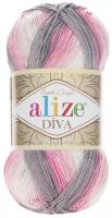 Пряжа Alize Diva Batik (Дива Батик) 3245 бело-розово-серый 100% микрофибра, 100 гр, 350 м, 1 шт