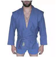 Куртка для самбо с поясом, размер 120/28, синий