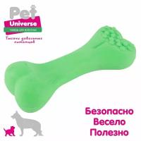 Игрушка для собак Pet Universe косточка с пупырышками, 12 см, ТПР, зелёный PU3071GN