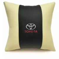 Подушка декоративная Auto Premium "TOYOTA", цвет: черный, бежевый