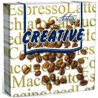 Салфетки бумажные "Creative" Кофе, 25х25 см, 3 слоя