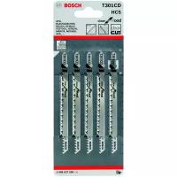 Пилки для лобзика Bosch T 301 CD /БОШ CLEAN FOR WOOD/ 2608637590 чистые прямые пропилы, 5 ш