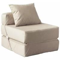 Кресло-кровать MyPuff бескаркасное, размер ХXXХL, 70 x 80 см, спальное место: 180х70 см, обивка: текстиль, цвет: латте