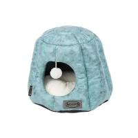 Лежак-домик для кошек SCRUFFS "Knightsbridge Cat Igloo", экокожа, оливковый, 48x48x38см (Великобритания)