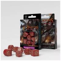 Набор кубиков Dragons Modern Dice Set, Red/Gold, 7 шт