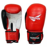 Перчатки бокс. Tempus 2410 кожа 10oz красные