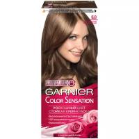 Garnier Стойкая крем-краска для волос "Color Sensation, Роскошь цвета", оттенок 6.0, Роскошный темно-русый