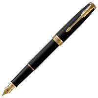 Ручка перьевая PARKER SONNET MATT BLACK GT 2 черных картр 0,8мм 1931516