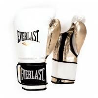 Перчатки тренировочные Everlast Powerlock 14oz белый /золотой