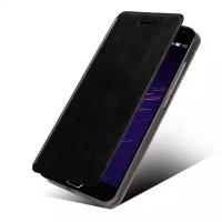 Чехол-книжка MyPads для Xiaomi Mi5s Plus на жёсткой металлической основе чёрный