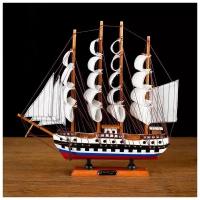 Корабль сувенирный средний «Победа», борта триколор, паруса белые, 32 х 32,5 х 7 см 1154015