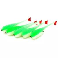 Поролоновая рыбка (5 шт) Next FA 100 мм, на двойнике, цв. Бело-Зелёный