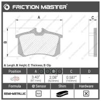 Тормозные колодки FRICTION MASTER MKD340 для Шкода Октавия, Шкода Рапид, Фольксваген Поло, Гольф