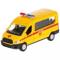 Скорая помощь ТЕХНОПАРК Ford Transit Скорая помощь SB-18-18-A-W-WB/SB-18-18-A-Y-WB 1:32, 12 см, желтый