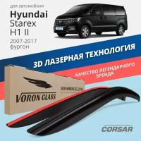 Дефлектор накладной 2 шт voron glass def00825 hyundai starex, h1 ii 2007-н.в./фургон/комплект 2шт