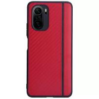 Чехол G-Case Carbon для Xiaomi Poco F3, Mi 11i, Redmi K40, Redmi K40 Pro, красный