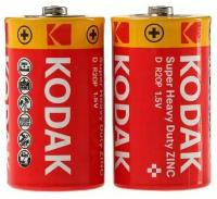 Батарейка солевая Kodak Extra Heavy Duty, D, R20-2S, 1.5В, спайка, 2 шт