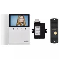Комплект видеодомофона и вызывной панели COMMAX CDV-43KM (Белый) / AVC 305 (Черная) + Модуль VZ Для координатного подъездного домофона