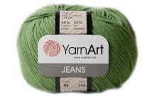 Пряжа YarnArt Jeans Ярнарт джинс Фисташка (69) 5 мотков 50 г/160 м (45% акрил 55 хлопок)