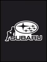 Наклейка на авто "Субару - Логотип и надпись" 17х9 см