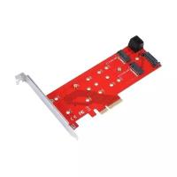 PCI-Express переходник Orient C298E 4x NGFF M.2 M-key PCI-E SSD 2xSATA-2xNGFF (M.2) B-key SSD тип 2230/2242/2260/2280