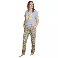 Женская пижама с брюками/домашняя/костюм для дома женский/со штанами, размер 50