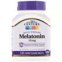 Таблетки растворимые 21st Century Melatonin 10 мг, 10 мг, 120 шт