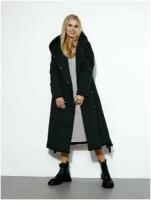Пальто женское зимнее-54-черный- кармельстиль стеганное пуховое зимнее пальто длинное черное женское пальто двубортное пальто