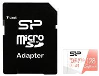 Карта памяти Silicon Power microSDXC 128 ГБ, V30, A1, UHS-I U3, R/W 100/80 МБ/с, адаптер на SD