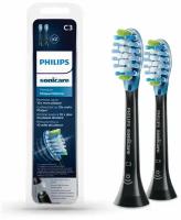 Набор насадок Philips Sonicare C3 Premium Plaque Defence HX9042/33 для звуковой щетки, черный, 2 шт