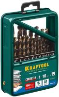 Kraftool Набор сверл по металлу KRAFTOOL COBALT 19шт(1-10мм) HSS-Co(8%) сталь М42(S2-10-1-8) 29656-H19